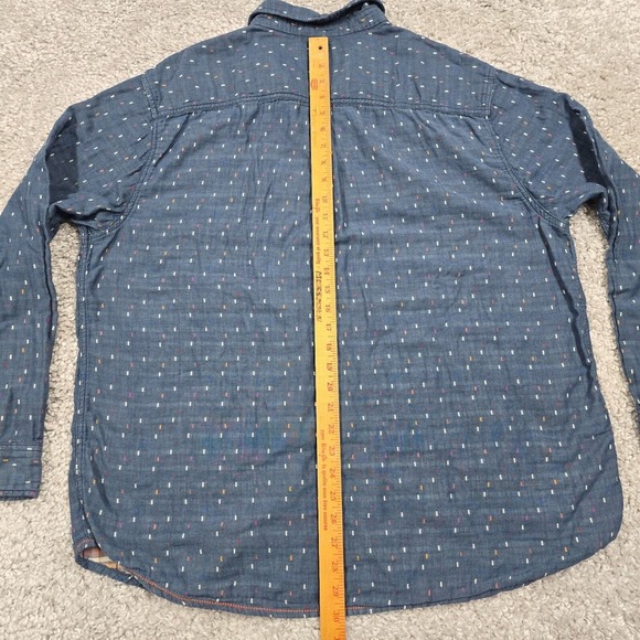 Carbon 2 Cobalt Shirt Mens XL Blue Polka Dot Confetti Sprinkles Button Casual - Picture 9 of 11